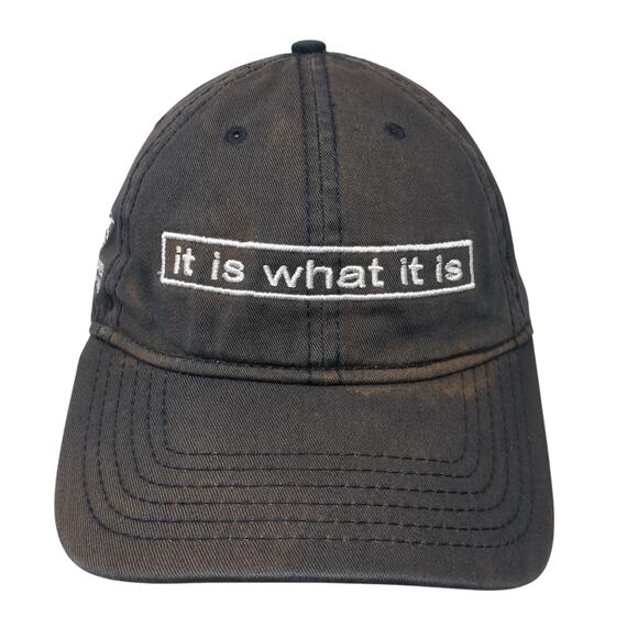 It Is What It Is Slideback Basbeall Cap Black OS Adjustable Embroidered Otto - Picture 1 of 9
